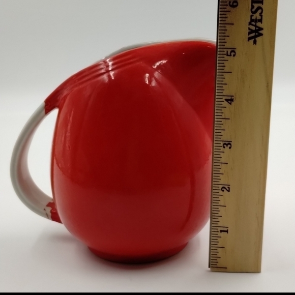 Vintage Hall's Superior Quality Kitchenware Red and White Jug Creamer 5" - Picture 12 of 13
